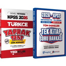 2026 Kpss Genel Yetenek Türkçe Çek Kopart Yaprak Test + Ortaöğretim Ön Lisans Tek Kitap Soru