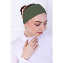 Kaymayan Silikonlu Bandana Bone - Sportif Saç Bandı Haki