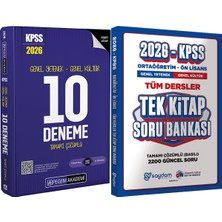 2026 Kpss Genel Yetenek Genel Kültür Çözümlü 10 Deneme - Ortaöğretim Ön Lisans Tek Kitap Soru