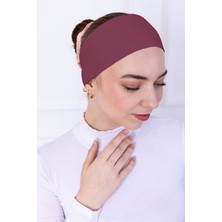 Kaymayan Silikonlu Bandana Bone - Sportif Saç Bandı Gül Kurusu