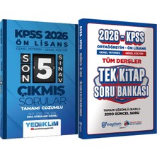 2026 Ön Lisans Genel Yetenek - Genel Kültür Çözümlü Son 5 Sınav Çıkmış Sorular + Ortaöğretim Ön Lisans Tek Kitap Soru