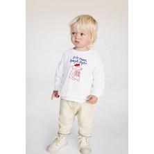 Unisex Çocuk Baskılı 3 Iplik Pamuklu Kumaş Sweatshirt