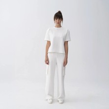 Holly Kadın % 100 Pamuk Kargo Pantolon Bej