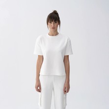 Holly Kadın % 100 Pamuk Kısa Kol Tişört Bej