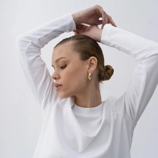 Dori Kadın % 100 Pamuk Uzun Kol Tişört Beyaz