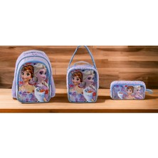 Renkli Ilkokul Çantası, Beslenme Çantası ve Kalemlik Seti