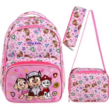 Sevimli Paw Patrol 3'lü Okul Seti, Çanta, Beslenme Çantası ve Kalem Kutusu