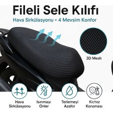 Kuba Çita 150 R Uyumlu 3D Mesh Fileli Sele Kılıfı – Siyah