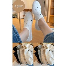 Trampler Kadın 8 Çift Puantiyeli Çorap Renkli Görünmez Babet Çorap