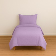 Stella Flavo Tek Kişilik Düz Renk Lila Nevresim + Kapaklı Yastık Kılıfı