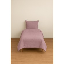 Stella Flavo Tek Kişilik Düz Renk Gül Kurusu Nevresim + Kapaklı Yastık Kılıfı