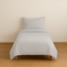 Stella Flavo Tek Kişilik Düz Renk Gri Nevresim + Kapaklı Yastık Kılıfı