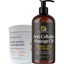 M3 Naturals Masaj Yağı Anti-Cellulite Massage Oil 240 ml + Smarter Curcumin Antiyağ Fazla 130 gr