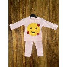 3-12 Aylık Emoji Detalı Takım Pembe