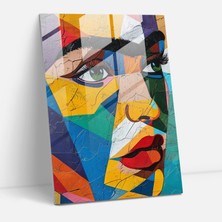 Popcas Frida Kahlo Tarzı Duvar Dekorasyonu - Frida Kahlo Eserleri Modern Sanat Cam Tablo Cam Sanatı