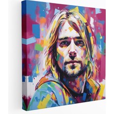 Popcas Kurt Cobain Cam Tablo - Soyut Modern Sanat - Duvara Asılabilir Cam Tablo Duvar Dekorasyonu