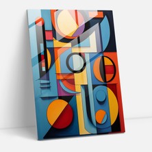 Popcas Oyun Kartları Cam Tablo - Oyun Kartları Cam Tablo Soyut Geometrik Şekiller Cam Sanatı