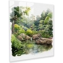 Popcas Su Renkleri Zen Bahçesi Kanvas Tablo - Zen Bahçesi Duvar Dekorasyonu Ev Dekorasyonu