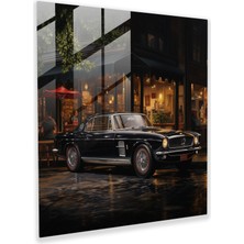Popcas Goodfellas Cam Tablo - Fotoğraf Gerçekçiliğinde Klasik Araba - Cam Tablo Cam Sanat