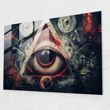 Popcas Geometrik Illuminati Cam Tablo - Modern Sanat Duvar Dekorasyonu