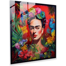 Popcas Frida Kahlo Cam Tablo - Duvar Dekorasyonu ve Ev Dekorasyonu Için Frida Kahlo Tasarımı