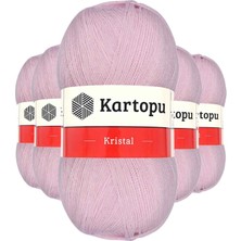 5 Adet Kristal Çift Katlı El Örgü Lif Ipi Açık Pembe K699