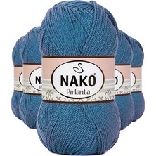 5 Adet Pırlanta Amigurumi El Örgü Ipi Yünü Turkuaz 3409