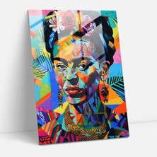 Popcas Geometrik Uyum Cam Duvar Sanatı - Frida Kahlo Eserleri Sanatsal Dokunuş Cam Duvar Sanatı Frida Kahlo Tarzı