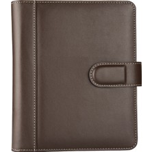 2K 2026 YENİ YIL Günlük Çizgili Ajanda Suni Deri 4 Halkalı Organizer Ajanda iç Ajanda Ölçüsü 15*21 cm Kahve