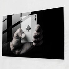 Popcas Riziko Cam Tablo Sanatı - Kumar Risk ve Belirsizlik Minimalist Siyah Beyaz Fotoğraf Modern Sanat