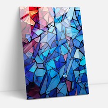 Popcas Cam Tablo: Renkli Soyut Kırık Cam - Gerçekçi Cam Heykel Duvar Dekorasyonu Modern Sanat Cam Tablo