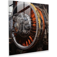 Popcas Uçak Cam Tablo Sanatı - Uçak Yağlı Boya Ev Dekorasyonu Gerçekçi