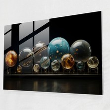 Popcas Yer Tabanlı Cam Duvar Sanatı - Gezegenler Cam Heykeller Göksel