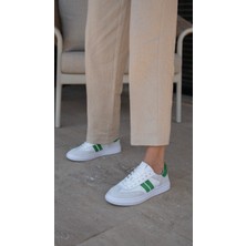Wear Beyaz-Yeşil Hakiki Deri  Spor Ayakkabi