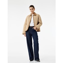 Cepli Düğmeli Uzun Kollu Su Itici Mevsimlik Kapitone Mont