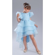 Kız Çocuk Kuyruklu , Taçlı Vragia Abiye Elbise M00745