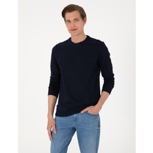 Pierre Cardin Erkek Lacivert 2 Iplik Regular Fit Bisiklet Yaka Basic Sweatshirt 50314054-VR033