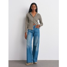 72037 Kendinden Tintli Geniş Denim Pantolon-Tint