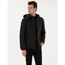 Pierre Cardin Erkek Siyah Kapitone Kapüşonlu Mont 50310193-VR046