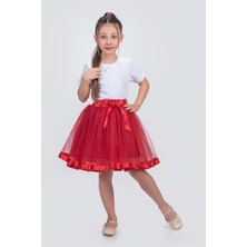 Saten Şeritli Tütü Kız Çocuk Etek M00728