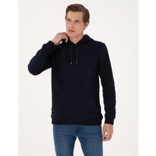 Pierre Cardin Erkek Lacivert 2 İplik Regular Fit Kapüşonlu Basic Sweatshirt 50314055-VR033