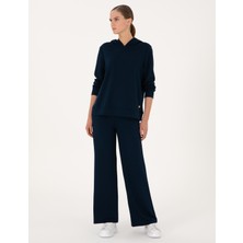 Pierre Cardin Kadın Lacivert Flare Fit Modal Karışımlı Eşofman Altı 50314962-VR033
