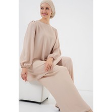 Hiccup Kadın BDART Düzenli Yaka ve Uzun Kol İki Parça Koordinat Seti Krem Doğal