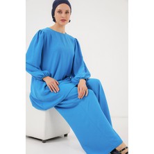 Hiccup Kadın BDART Düzenli Yaka ve Uzun Kol İki Parça Koordinat Seti Maya Mavisi