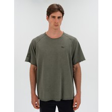 Everlast Ny Street Oversize Geniş Yaka Haki Erkek Tişört