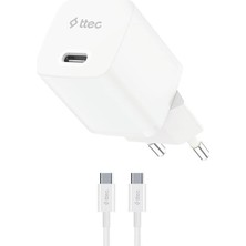 Ttec Smartcharger Gan 30W Pd Seyahat Hızlı Şarj Aleti + Usb-C - Usb-C 3A Kablo 2SCG30CB