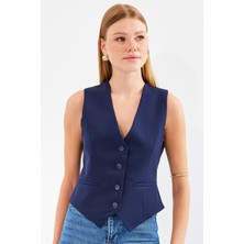 Hiccup Yelekler Bdart Düğmeli, V-Yakalı, Dar Fitli Örme Yelek