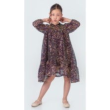 Mnk Baby & Kids Likio Vintage Payet Kız Çocuk Abiye Midi Stil Payet Elbise Özel Günler İçin Trend Tasarım M00739