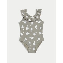 Marks & Spencer Palmiye Desenli Fırfırlı Mayo (2-7 Yaş)