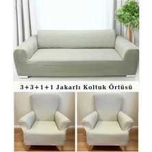 Upmall Koltuk Örtüsü 3+3+1+1 Takımı Lastikli Esnek Yıkanabilir Çekyat Kanepe Kılıfı